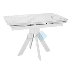 Стол обеденный DikLine DKU120 White, белый мрамор