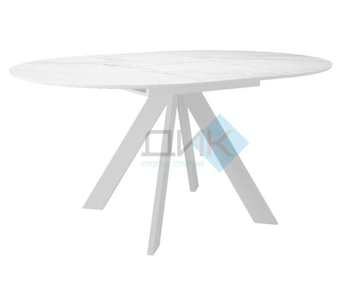 Стол обеденный DikLine SKC100 White, Керамика Белый мрамор