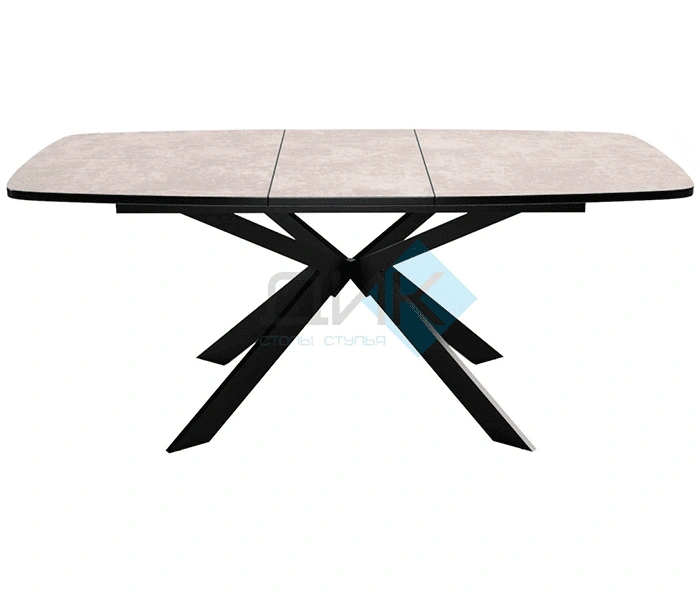 Стол обеденный DikLine B140 Black, хромикс белый