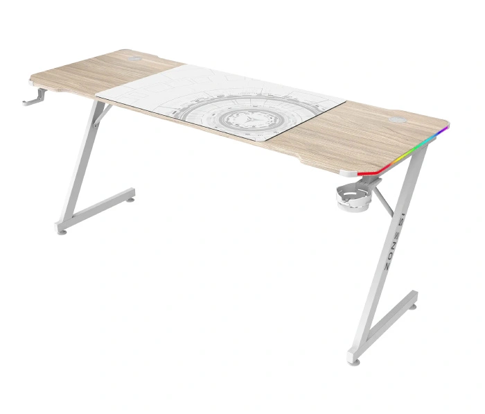 Геймерский стол Zone 51 Trine 160 RGB Wood/White
