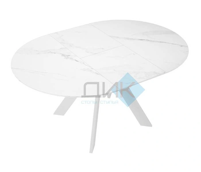 Стол обеденный DikLine SKC110 White, белый мрамор