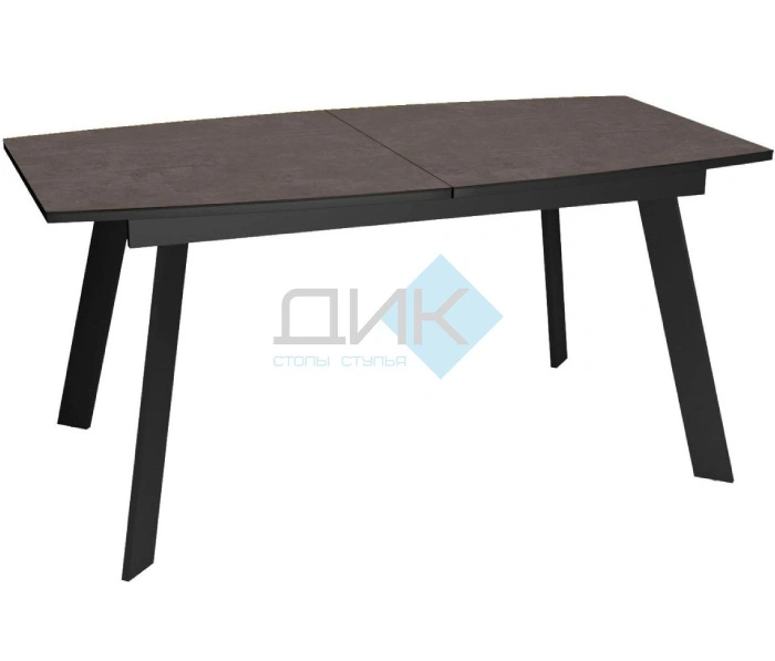 Стол обеденный DikLine XL160 Black, хромикс бронза/черный