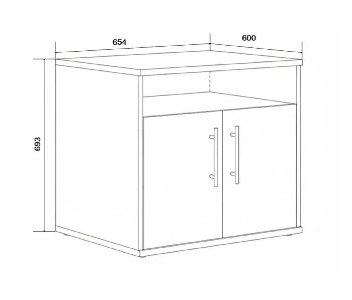 Тумба для оргтехники KingStyle Basic KSL-1, Дуб Сонома