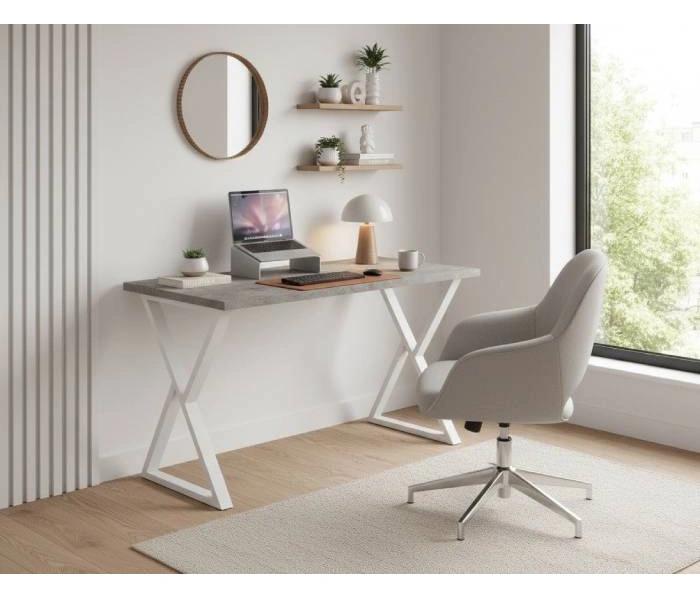 Стол письменный KingStyle Laud White, бетон спаркс
