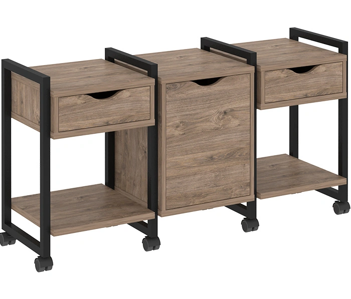 Тумба подкатная RIVA VR.L-TN-6.K Black, тиквуд темный