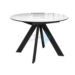 Стол обеденный Dikline SFC110 Black, белый мрамор