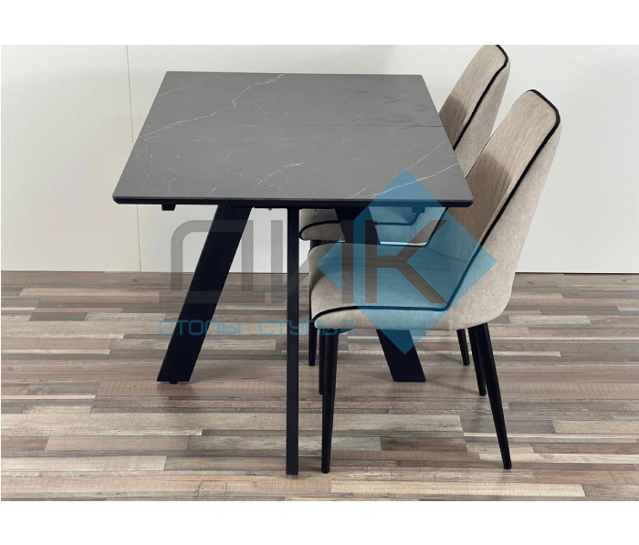 Стол обеденный Dikline DKD120 Black, мрамор черный