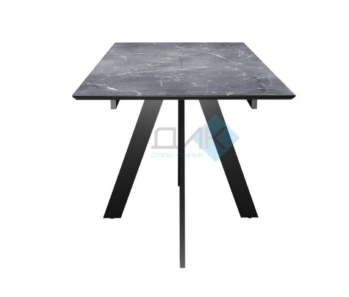 Стол обеденный Dikline DKD140 Black, мрамор серый