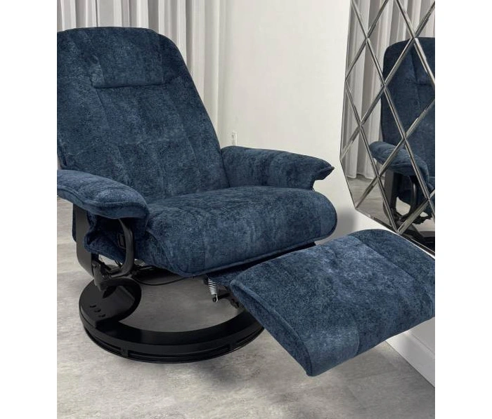 Кресло вибромассажное с пуфом Calviano 22, синий