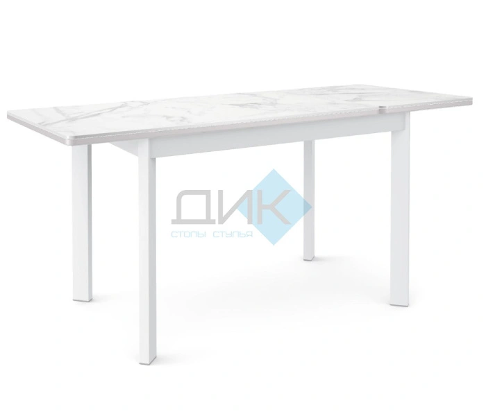 Стол обеденный Dikline LK110 White, белый мрамор
