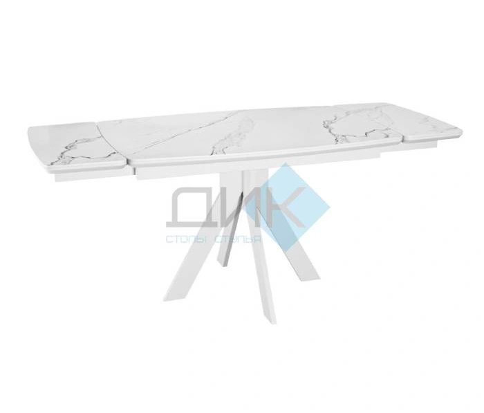 Стол обеденный DikLine DKU120 White, белый мрамор