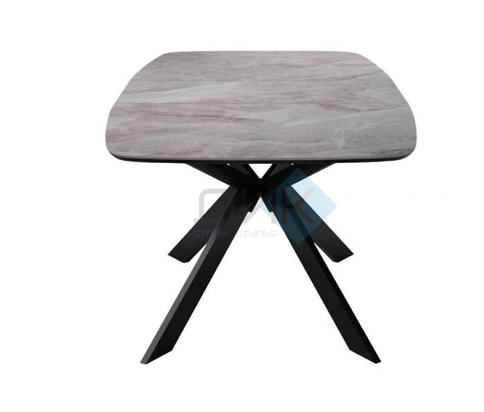 Стол обеденный DikLine BK140 Black, Керамика Italian Grey глянец серый