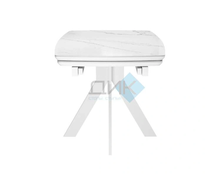 Стол обеденный DikLine DKU120 White, белый мрамор