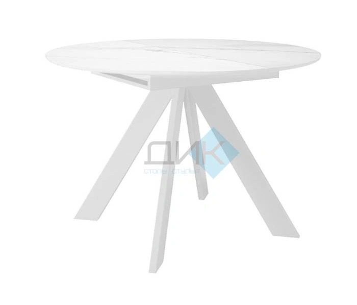 Стол обеденный DikLine SKC100 White, Керамика Белый мрамор