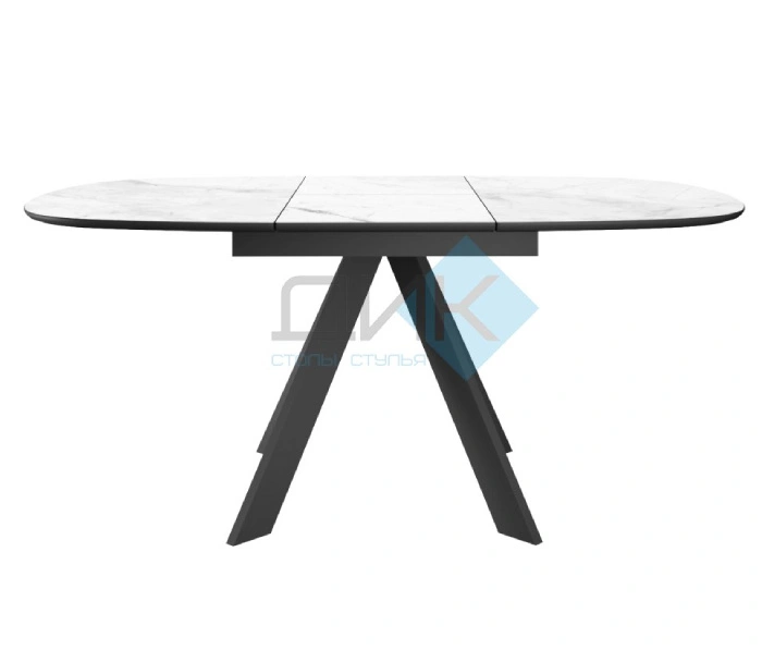 Стол обеденный DikLine BK100 Black,Белый мрамор
