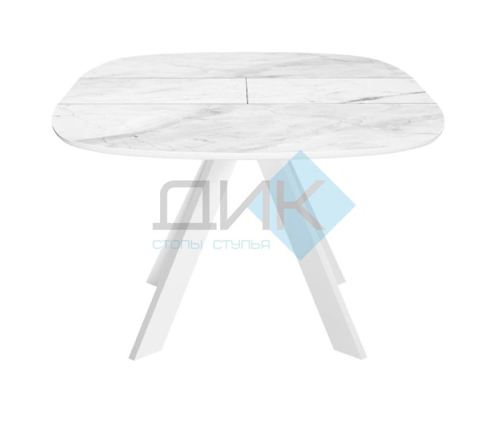 Стол обеденный DikLine BK100 White, Керамика Белый мрамор