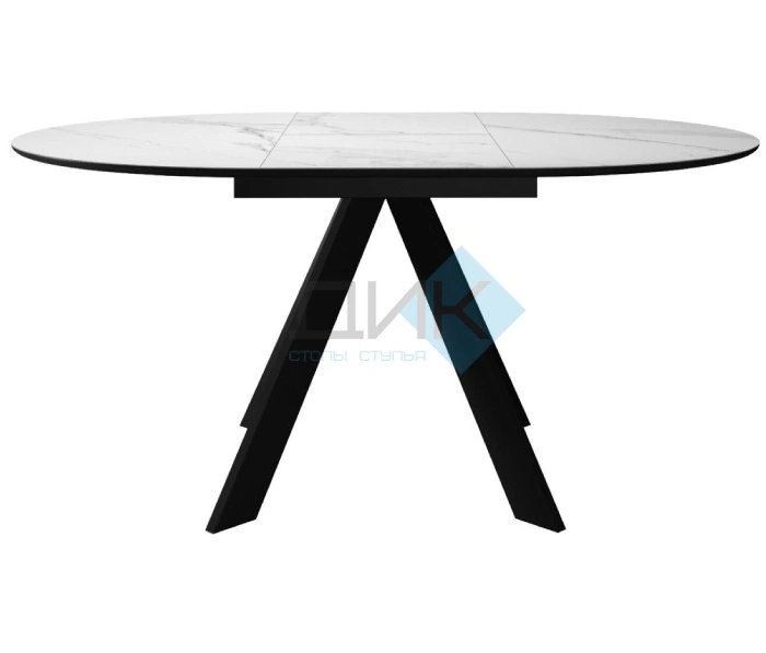 Стол обеденный DikLine SKC100 Black, Белый мрамор