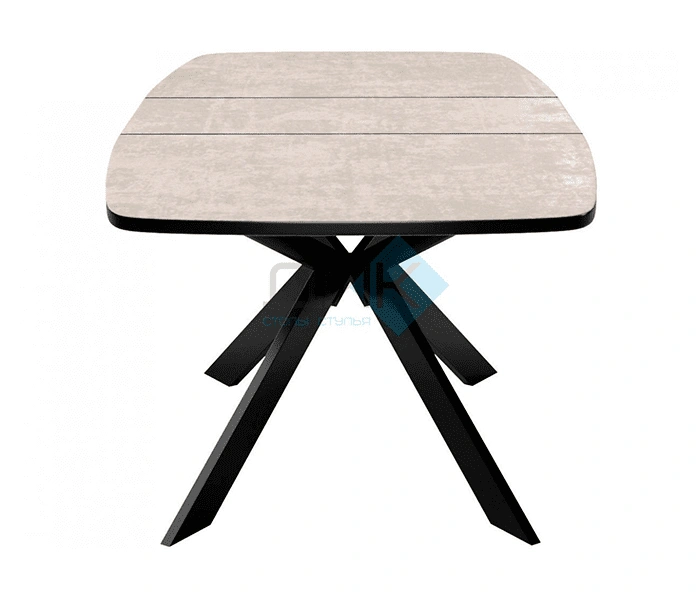 Стол обеденный DikLine B140 Black, хромикс белый