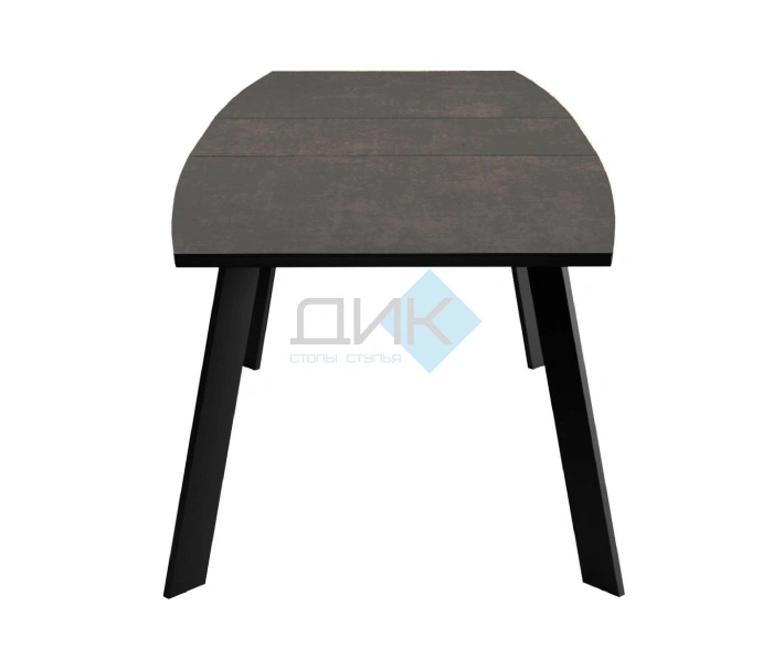 Стол обеденный DikLine XL160 Black, хромикс бронза/черный
