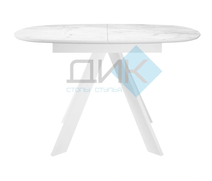 Стол обеденный DikLine BK100 White, Керамика Белый мрамор
