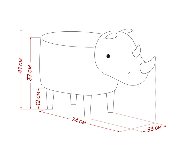Пуф Leset Rhino, коричневый