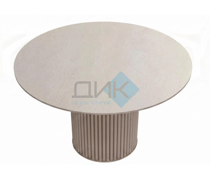 Стол обеденный  DikLine AKR120 cappuccino,  Krater Perla (бежевый матовый)