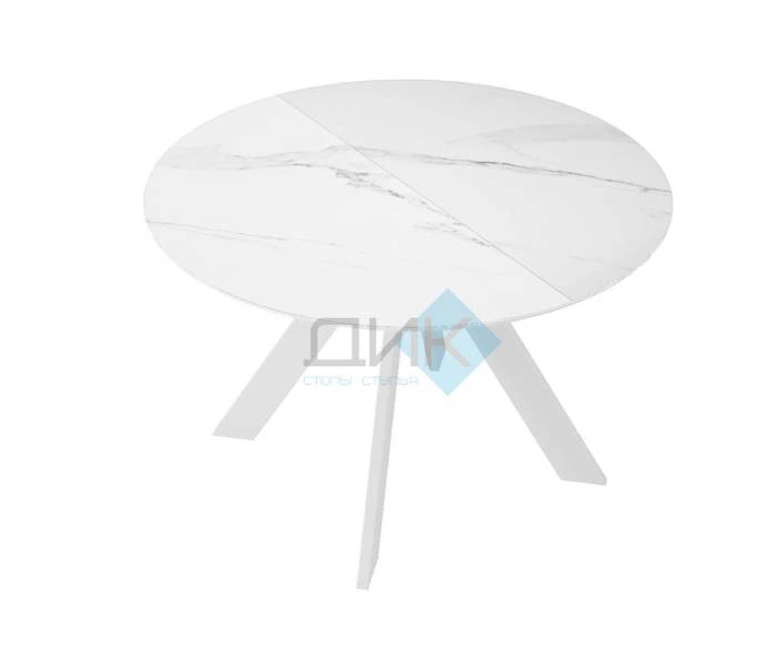 Стол обеденный DikLine SKC110 White, белый мрамор
