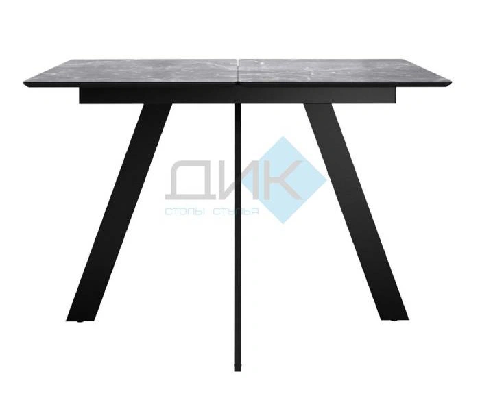 Стол обеденный Dikline DKD140 Black, мрамор серый