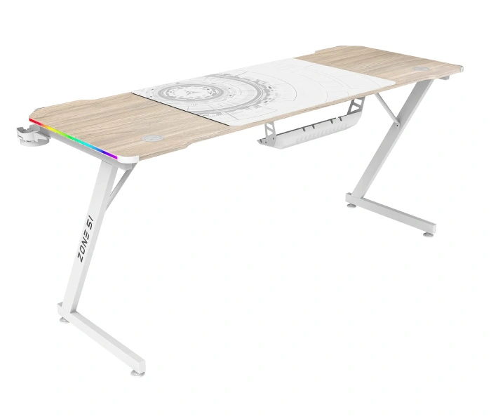 Геймерский стол Zone 51 Trine 160 RGB Wood/White