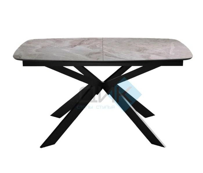 Стол обеденный DikLine BK140 Black, Керамика Italian Grey глянец серый