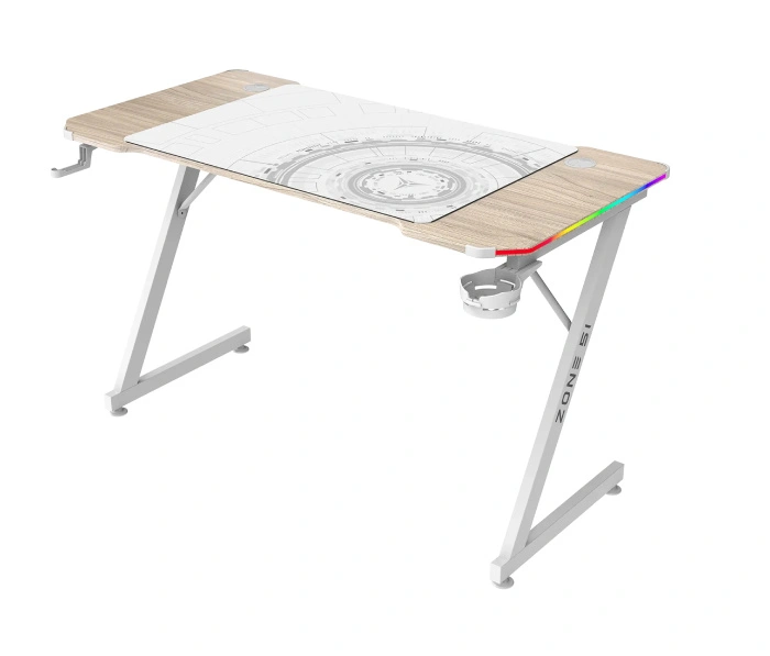Геймерский стол ZONE 51 Trine 120 RGB Wood/White