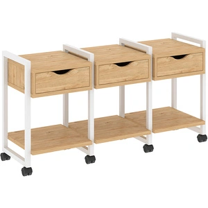 Тумба подкатная RIVA VR.L-TN-4.K White, тиквуд светлый