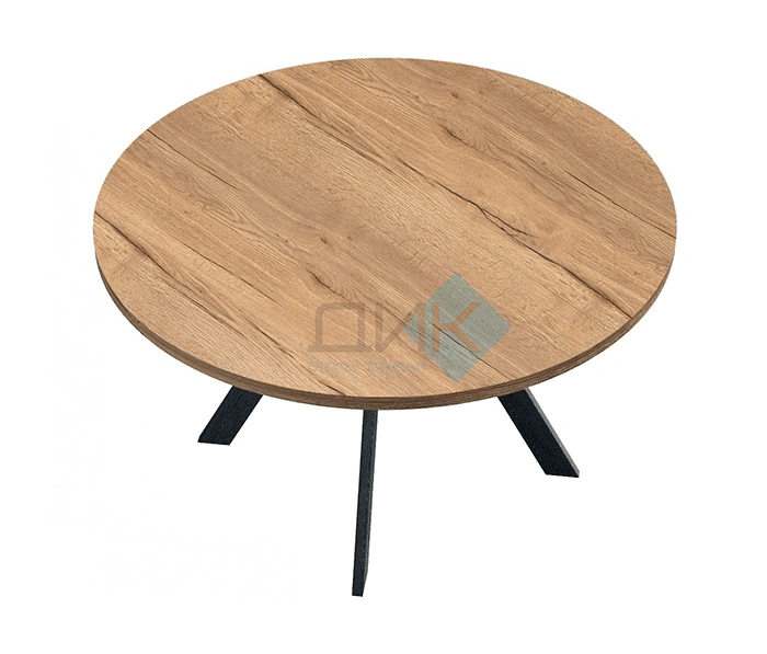 Стол обеденный DikLine RD120 Black, дуб галифакс