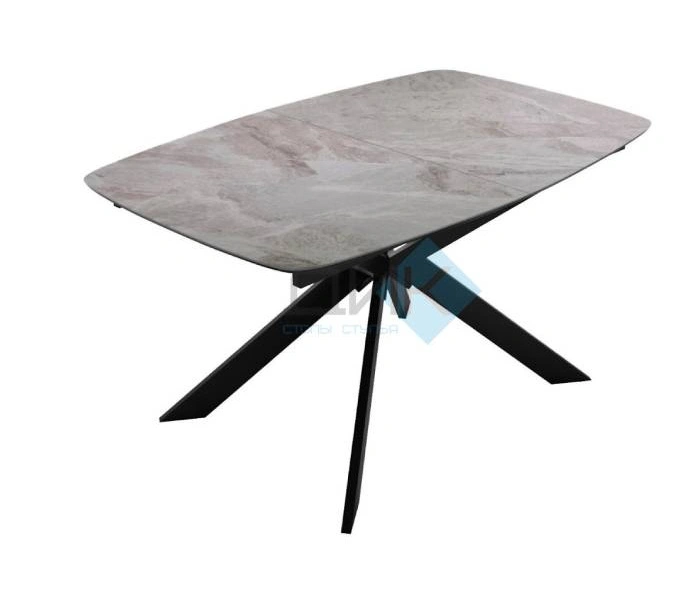 Стол обеденный DikLine BK140 Black, Керамика Italian Grey глянец серый