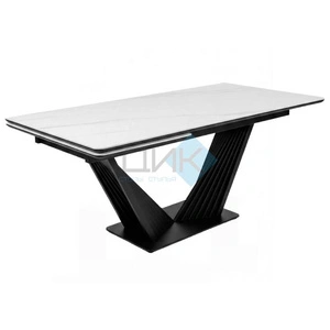 Стол обеденный DikLine SKV180 Black, Керамика Леонардо глянец