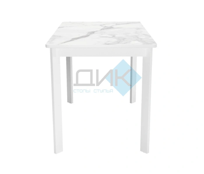 Стол обеденный Dikline LK90 White, белый мрамор