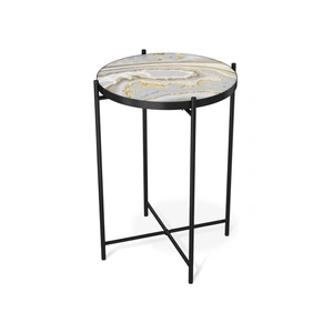 Стол журнальный Sheffilton SHT-CT8-3 Black, золотистый пепел / черный муар