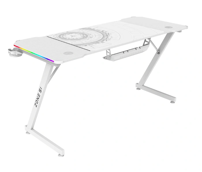 Геймерский стол Zone 51 Trine 140 RGB White, белый