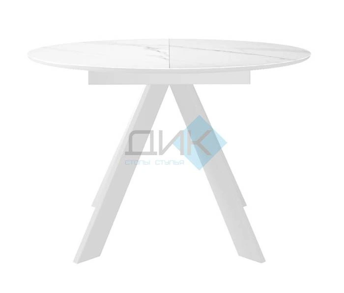 Стол обеденный DikLine SKC100 White, Керамика Белый мрамор