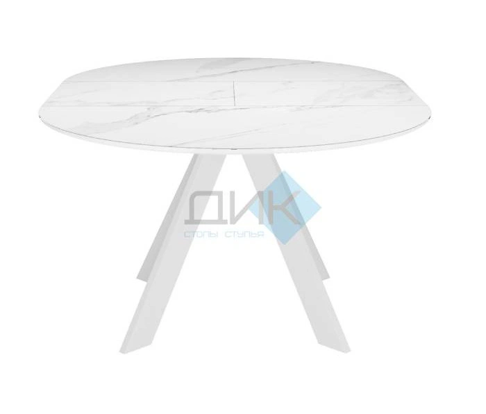 Стол обеденный DikLine SKC100 White, Керамика Белый мрамор