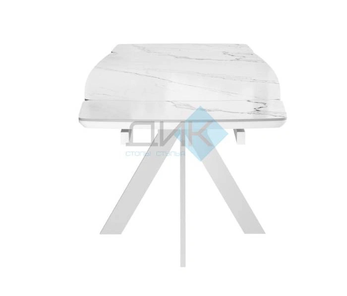 Стол обеденный DikLine DKU120 White, белый мрамор