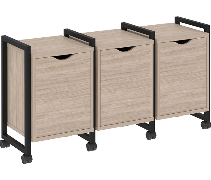 Тумба подкатная RIVA VR.L-TN-5.K Black, дуб аттик