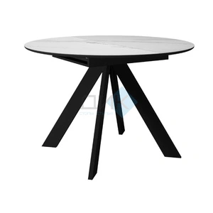 Стол обеденный DikLine SKC100 Black, Белый мрамор