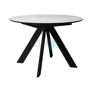 Стол раскладной DikLine SKC90 d900 керамика Black, белый