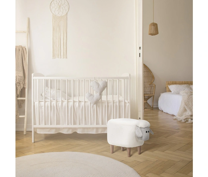 Пуф Leset Lamb Combi, белый мех 51-1 / 273