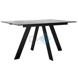 Стол обеденный Dikline DKD140 Black, мрамор серый