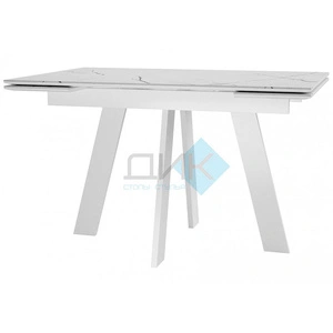 Стол обеденный DikLine  SKM120 White, белый мрамор
