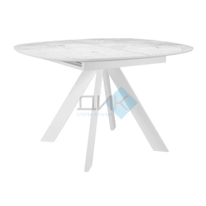 Стол обеденный DikLine BK100 White, Керамика Белый мрамор