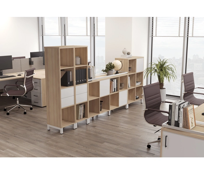 Набор стеллажа 1 сторон., 5 яр. Style Project НЦ.SN.NS-521,  Белый/Синий Пудровый 