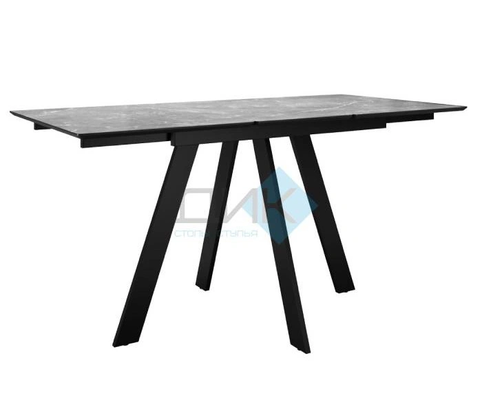 Стол обеденный Dikline DKD140 Black, мрамор серый